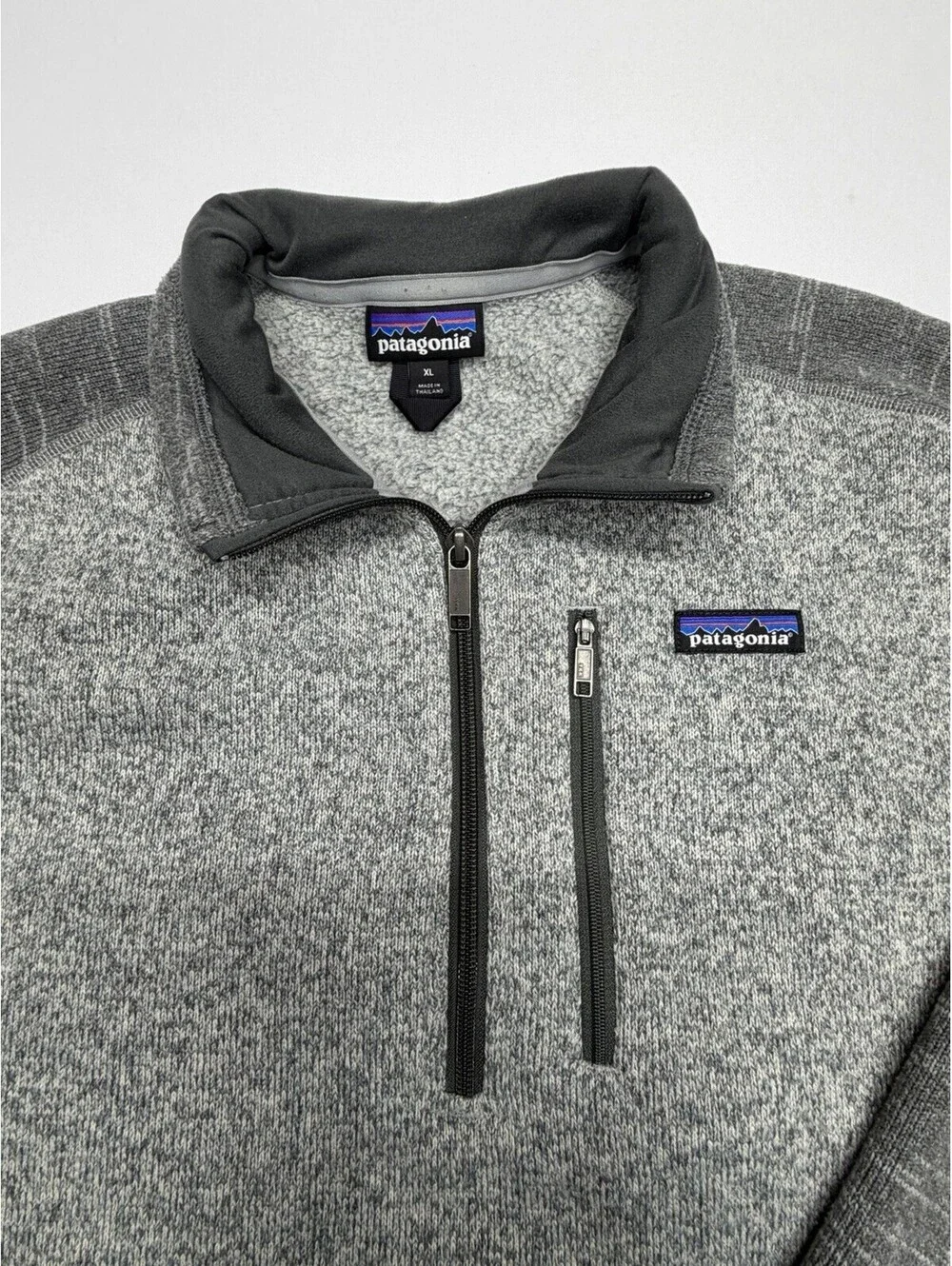 Patagonia Mens Better Sweater 1/4 Zip Fleece- Two Tone Gray- Size XL
